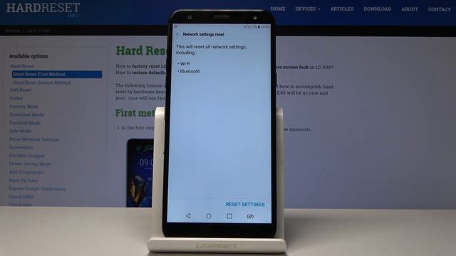 How to Reset Network Settings in LG K40 - Restore Network Configuration