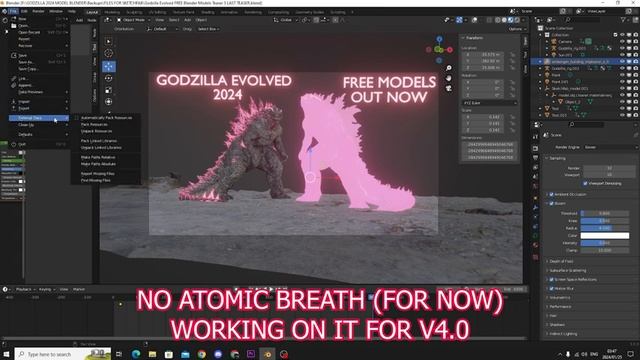 FREE Godzilla Evolved 2024 3D Models ! OUT NOW Link In DESC ! FREE Godzilla 2024 Blender Models смотреть онлайн