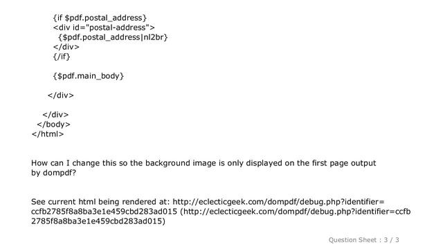 HTML : Dompdf: how to get background image to show on first page only смотреть онлайн