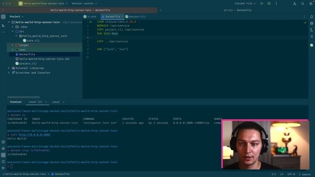 How to use multi-stage Docker build for your Clojure application (with leiningen) смотреть онлайн