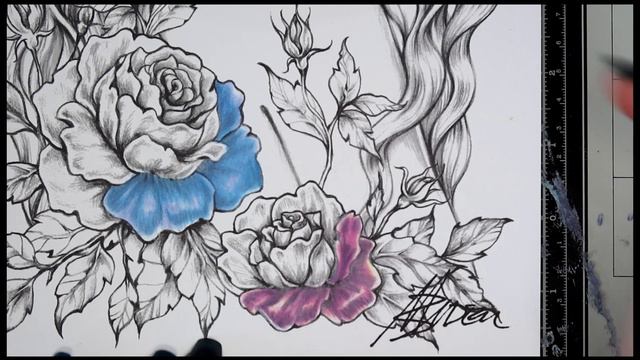 Coloring Roses 2 5 ways with Prismacolors смотреть онлайн
