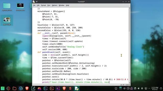 Analog Clock in Python | Create Analog Clock Using PyQt5 Python смотреть онлайн