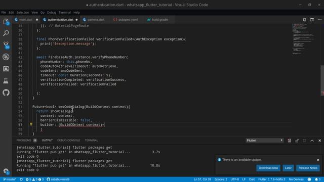 Flutter Whatsap Tutorial #4 Phone Number Authentication - Latest Firebase Auth Version смотреть онлайн