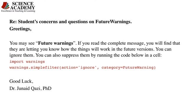 Lecture_61: A note on student’s concerns and questions on FutureWarnings. смотреть онлайн