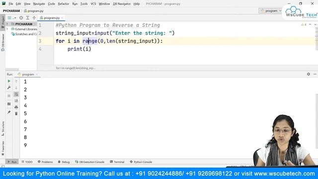 Python Program to Reverse a String using for loop - English смотреть онлайн