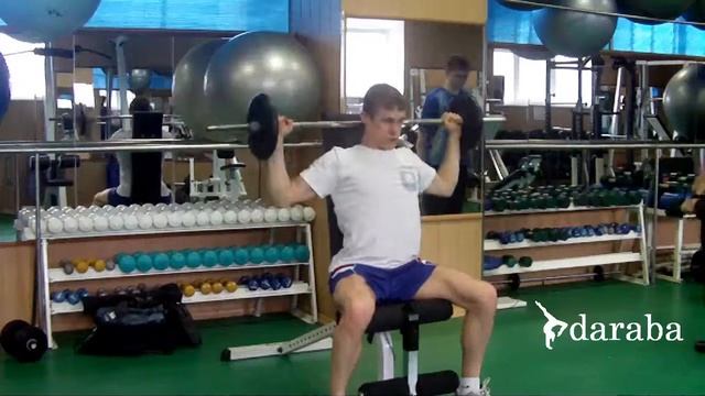 Жим из-за головы сидя (штанга) смотреть онлайн