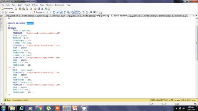 Create database and table using T-SQL смотреть онлайн