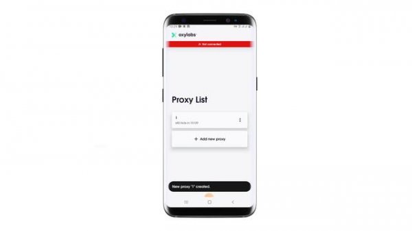 Настройка прокси в Oxy Proxy Manager на Android