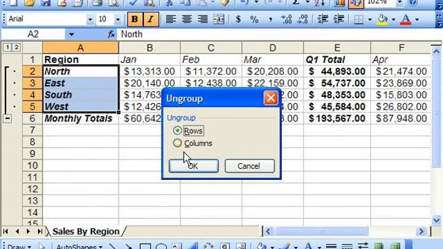 Excel 2003 Tutorial Applying and Removing Outlines Microsoft Training Lesson 19.2 смотреть онлайн