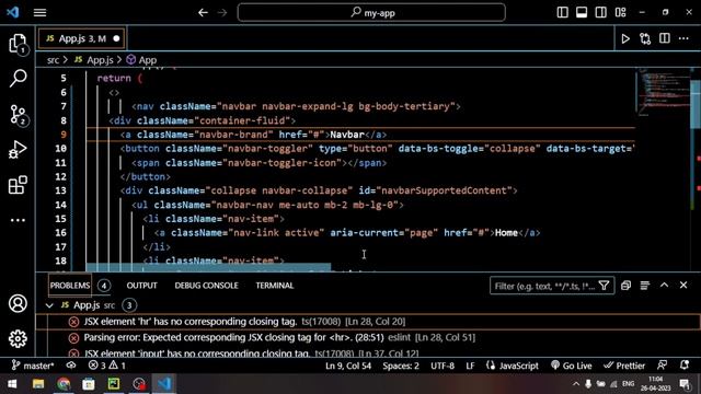 Adding navbar in project | React tutorial for beginners | React full course for beginners | Part-4 смотреть онлайн