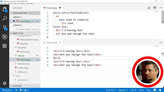 How to make use of mixins in PUG - Meet Pug 22 смотреть онлайн