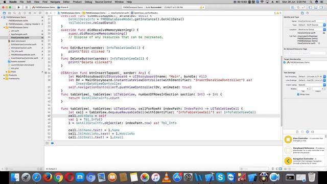 how to user SQlite DataBase || FMDB tutorial in swift 3 and xcode PART : 3 смотреть онлайн