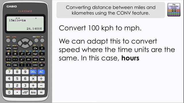Convert between miles & km, kph & mph, using the CONV (Conversion) feature Casio Classwiz fx-991EX смотреть онлайн