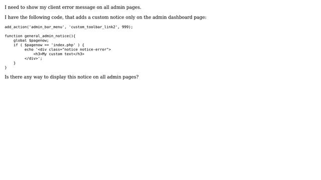 Wordpress: Display $pagenow error notice on all admin pages (2 Solutions!!) смотреть онлайн