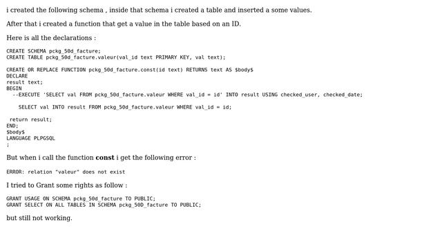Databases: relation "table" does not exist смотреть онлайн