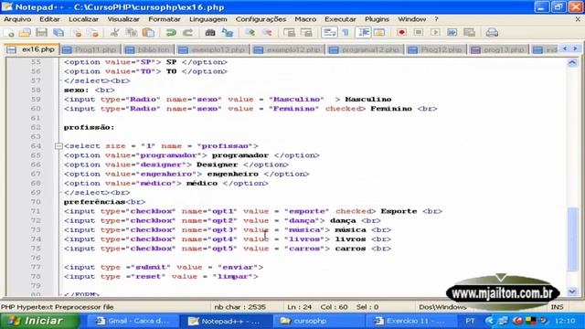 Lição 028 - 100 Vídeo Aulas Gratuitas de Programação PHP - Criar Formulários no PHP - Parte 3 смотреть онлайн