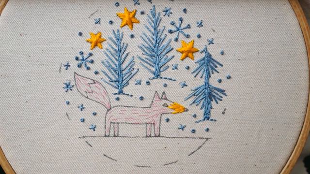 Hand Embroidery Tutorial for Beginners | Starry Night and Mr Fox смотреть онлайн