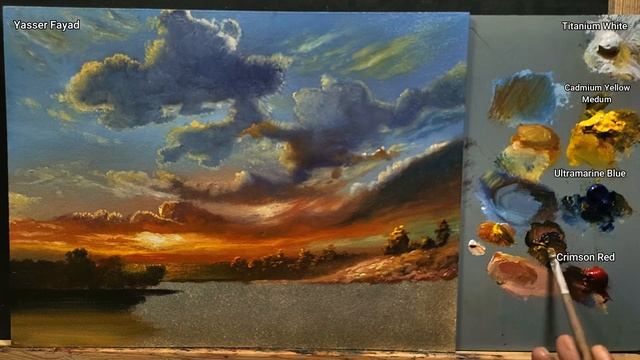 How I Paint Landscape Just By 4 Colors Oil Painting Landscape Step By Step 22 By Yasser Fayad смотреть онлайн