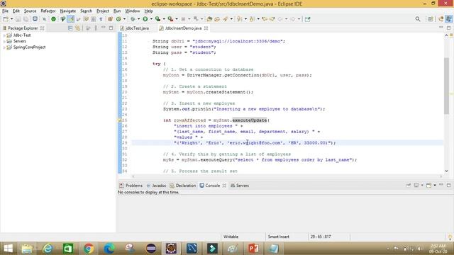Insert data in MySQL Database using Java JDBC смотреть онлайн