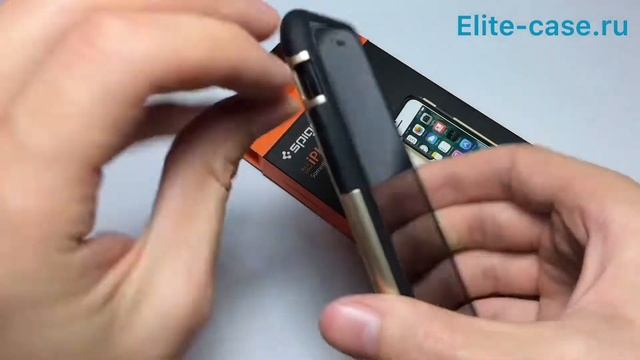 Обзор чехла SGP Spigen Slim Armor для iPhone 8/7 золотой смотреть онлайн