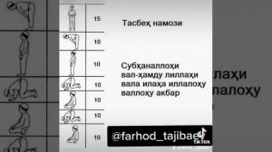 Тасбех намозининг укилиши