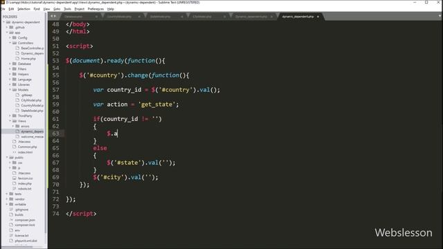 Dynamic Dependent Dropdown in Codeigniter 4 with Ajax смотреть онлайн
