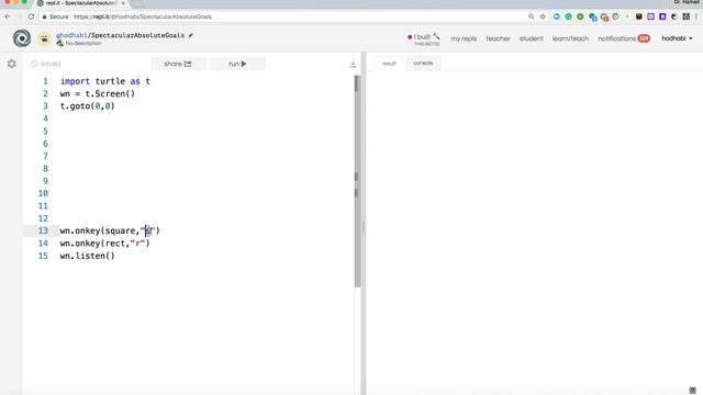 Python turtle application that listens to keyboard input смотреть онлайн