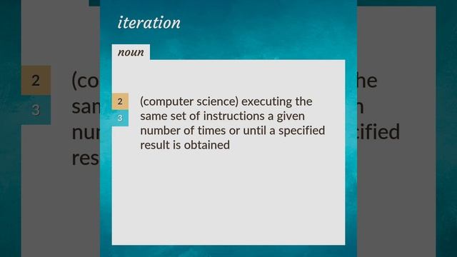 Iteration | meaning of Iteration смотреть онлайн