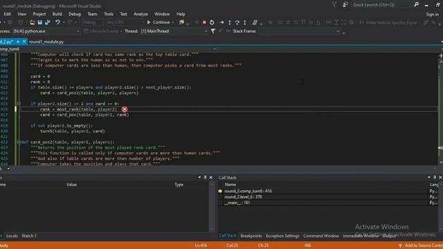 python card game part 7, game functions level 6 смотреть онлайн