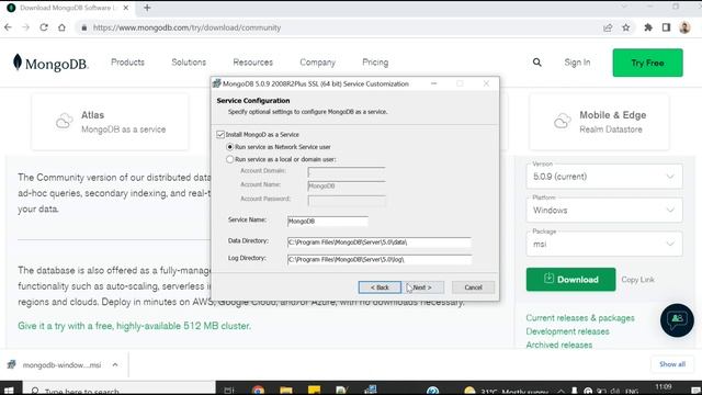 Installation of MongoDB on windows machine смотреть онлайн
