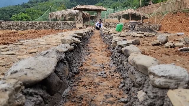 Work every day: Build plant pots on both sides of the road with cobblestone|Trieu Thi Hoa Ep.121 смотреть онлайн
