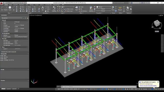 Multi-bus Incomer for Electrical Substation in 3D done on AutoCAD Software смотреть онлайн