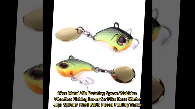 1Pcs Metal Vib Rotating Spoon Wobbles Vibration Fishing Lures For Pike