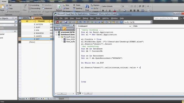 Learn MS Access - Video 149 - VBA Export Access data in Excel смотреть онлайн