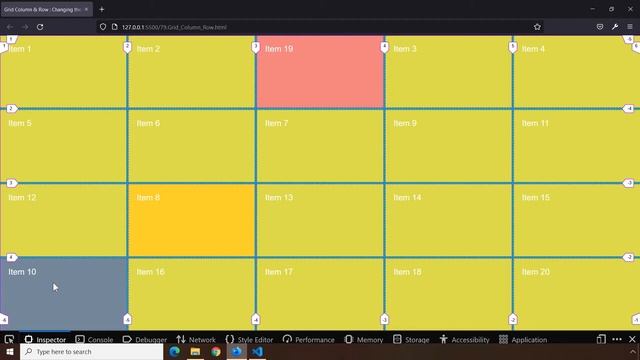 HTML-CSS Tutorial Lesson 79: Changing the Position of a Grid Item - Method 2 - Grid #19 смотреть онлайн