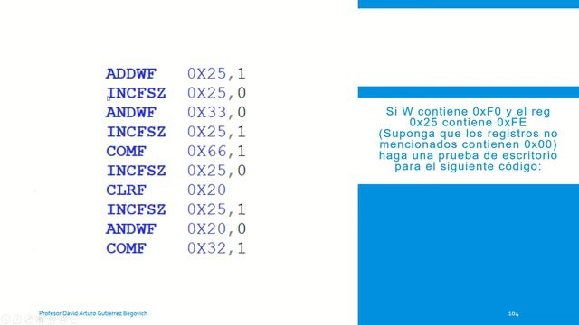 38 Instrucción "INCFSZ F,D" ***PIC16F887 *** смотреть онлайн