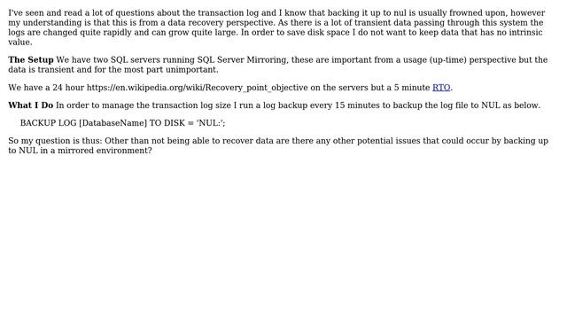 Databases: Backing up to Nul on an SQL Mirror смотреть онлайн