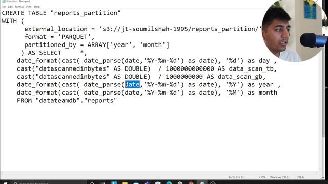 How To Repartition AWS S3 (Datalake) From String Date Column To Year, Month| Athena CTAS
