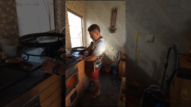 Огонь, казан, жароустойчивый фартук