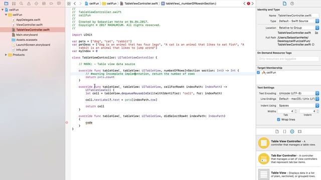 Table View Cell Action In Xcode 8 (Swift 3) смотреть онлайн