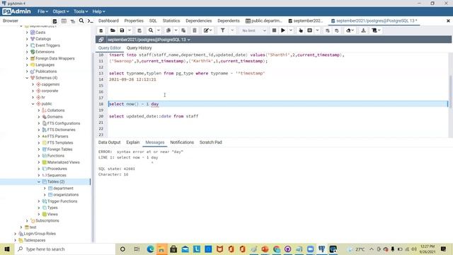 POSTGRESQL TIMESTAMP | CURRENT TIMESTAMP IN POSTGRESQL | DATE_PART IN POSTGRESQL смотреть онлайн