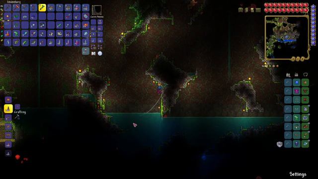 Terraria gameplay... fishing in the jungle biome смотреть онлайн