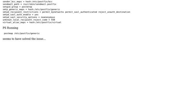 Postfix: error: open database /etc/postfix/generic.db: No such file or directory смотреть онлайн