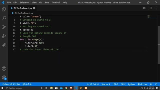 Drawing Tic-Tac-Toe Board Using Python смотреть онлайн