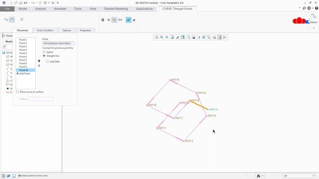3D Sketch in Creo Parametric смотреть онлайн