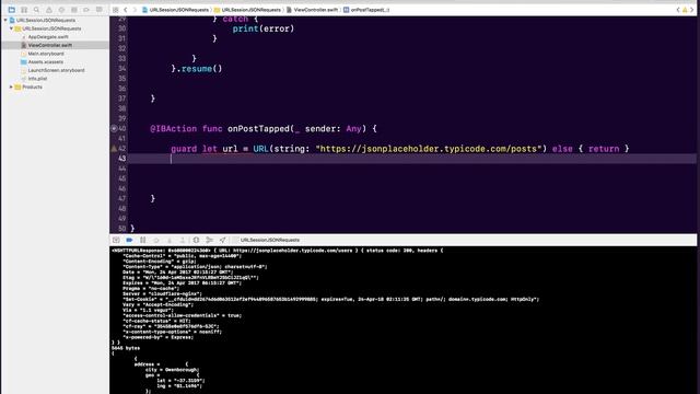 URLSession: JSON GET & POST Requests | Swift 3, Xcode 8 смотреть онлайн