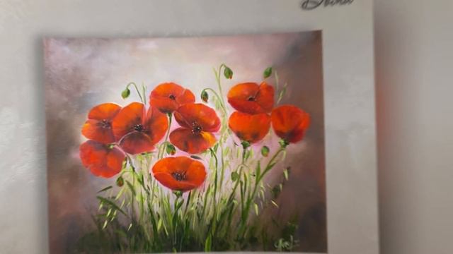 Картина маслом Алые маки Размер 40*50 см. Холст на подрамнике #картинымаслом #купитькартинумаслом_В смотреть онлайн