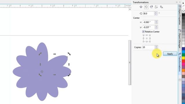 Coreldraw tutorial - Rotate & copy using transformations. смотреть онлайн