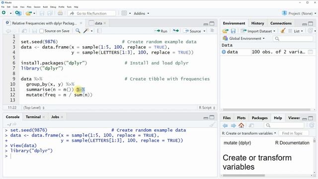 Proportions with dplyr Package in R (Example) | Create Relative Frequency Table in RStudio смотреть онлайн