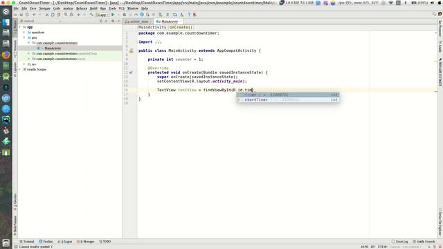 CountDownTimer Tutorial with Code in Android Studio смотреть онлайн